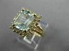 ESTATE 2.0CT DIAMOND & AAA AQUAMARINE 14KT YELLOW GOLD 3D ENGAGEMENT RING #26462
