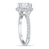 ESTATE LARGE 1.13CT DIAMOND 14KT WHITE GOLD CLASSIC ROUND HALO ENGAGEMENT RING