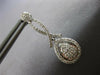 ESTATE LARGE 1.09CT DIAMOND 14K WHITE GOLD 3D CLUSTER TEAR DROP HANGING EARRINGS