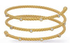 WIDE .54CT DIAMOND 14KT YELLOW GOLD 3D MULTI ROW BEZEL SNAKE FUN BANGLE BRACELET