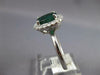 WIDE 2CT DIAMOND & AAA EMERALD 14KT WHITE GOLD OVAL & ROUND HALO ENGAGEMENT RING