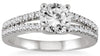 ESTATE 1.33CT DIAMOND 14KT WHITE GOLD 3D ROUND 2 ROW CLASSIC ENGAGEMENT RING
