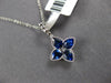 1.29CT DIAMOND & AAA SAPPHIRE 18KT WHITE GOLD 3D 4 LEAF CLOVER FLOATING PENDANT
