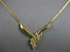 ESTATE .52CT DIAMOND 14KT YELLOW GOLD MULTI LEAF V SHAPE LOVE NECKLACE