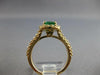 ESTATE 1.75CT DIAMOND & AAA EMERALD 14KT YELLOW GOLD SQUARE HALO ENGAGEMENT RING