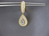 ESTATE .70CT DIAMOND 14K YELLOW GOLD ROUND TEAR DROP HUGGIE FUN HANGING EARRINGS