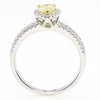 1.04CT WHITE & FANCY YELLOW DIAMOND 18KT 2 TONE GOLD PEAR SHAPE ENGAGEMENT RING