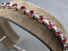 1.75CT DIAMOND AAA RUBY 14KT WHITE GOLD SEMI ETERNITY ADJUSTABLE TENNIS BRACELET