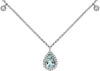 .77CT DIAMOND & AAA AQUAMARINE 14KT WHITE GOLD 3D TEAR DROP BY THE YARD NECKLACE