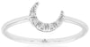 ESTATE .02CT DIAMOND 14KT WHITE GOLD 3D CLASSIC MO0N CRESCENT FUN RING