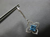 .87CT DIAMOND & AAA BLUE TOPAZ 14KT WHITE GOLD PRINCESS & ROUND HANGING EARRINGS