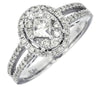 .80CT DIAMOND 14KT WHITE GOLD ROUND & PRINCESS CLUSTER OVAL FRIENDSHIP LOVE RING