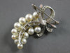 ANTIQUE EXTRA LARGE DIAMOND & AAA SOUTH SEA PEARL 14KT WHITE GOLD PENDANT #27768