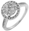 .82CT DIAMOND 14KT WHITE GOLD 3D ROUND CLUSTER CIRCULAR HALO ANNIVERSARY RING