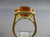 ESTATE LARGE 10.60CT DIAMOND & AAA CITRINE 14K YELLOW GOLD HEXAGON HALO FUN RING