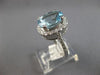 LARGE 3.91CT DIAMOND & AAA AQUAMARINE 14KT WHITE GOLD 3D HALO ENGAGEMENT RING