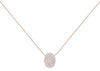 ESTATE .26CT DIAMOND 14KT ROSE GOLD 3D CLASSIC ROUND CLUSTER OVAL LOVE NECKLACE