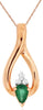 .56CT DIAMOND & AAA EMERALD 14KT ROSE GOLD PEAR SHAPE & ROUND TEAR DROP PENDANT