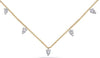 .44CT DIAMOND 14K 2 TONE GOLD 3D TRIANGULAR PEAR SHAPE BY THE YARD LOVE NECKLACE