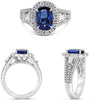 3.55CT DIAMOND & AAA SAPPHIRE PLATINUM OVAL ROUND & EMERALD CUT ENGAGEMENT RING