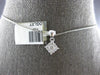 .25CT DIAMOND 14K WHITE GOLD ROUND INVISIBLE SQUARE GEOMETRICAL FLOATING PENDANT