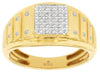 ESTATE .25CT DIAMOND 14KT WHITE & YELLOW GOLD CLUSTER ETOILE SQUARE MENS RING
