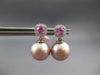 .53CT DIAMOND & AAA PINK SAPPHIRE & SOUTH SEA PEARL 14KT WHITE GOLD 3D EARRINGS