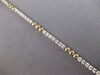 2.22CT DIAMOND 14KT 2 TONE GOLD ROUND PAST PRESENT FUTURE BEADED TENNIS BRACELET
