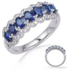 1.82CT DIAMOND & AAA SAPPHIRE 14KT WHITE GOLD 3D OVAL & ROUND ANNIVERSARY RING