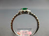 ESTATE .86CT DIAMOND & AAA EMERALD 14K WHITE GOLD 3D OVAL & ROUND HALO LOVE RING