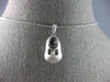 ESTATE .12CT DIAMOND 14K WHITE GOLD MATTE & SHINY BABYGIRL SHOE FLOATING PENDANT
