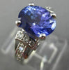 ESTATE 2.87CT DIAMOND & AAA TANZANITE 14KT WHITE GOLD OVAL ENGAGEMENT RING #2933