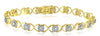 1.06CT DIAMOND 14KT YELLOW GOLD 3D ROUND FLORAL XO ETERNITY LOVE TENNIS BRACELET