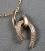 ESTATE .05CT DIAMOND 14KT ROSE GOLD CLASSIC LOVE KNOT FLOATING FLOATING PENDANT