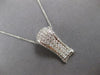 ESTATE LARGE .25CT DIAMOND 14K WHITE GOLD MULTI ROW RECTANGULAR FLOATING PENDANT
