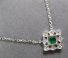 SMALL .18CT DIAMOND & AAA EMERALD 14KT WHITE GOLD PRINCESS SQUARE FUN NECKLACE