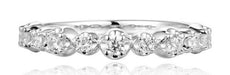 .15CT DIAMOND 14KT WHITE GOLD 3D CLASSIC SEMI ETERNITY WEDDING ANNIVERSARY RING
