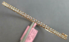 .92CT DIAMOND 14K ROSE GOLD CLASSIC ROUND SEMI ETERNITY 2MM CUFF BANGLE BRACELET