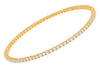 ESTATE 3.80CT DIAMOND 18KT YELLOW GOLD 3D CLASSIC ROUND CUFF TENNIS BRACELET