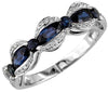 1.60CT DIAMOND & AAA SAPPHIRE 14K WHITE GOLD 3D OVAL MULTI WAVE ANNIVERSARY RING