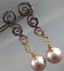 LARGE 1.38CT DIAMOND & AAA MULTI GEM & SOUTH SEA PEARL 18K ROSE GOLD 3D EARRINGS