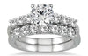 1.88CT DIAMOND 14KT WHITE GOLD CLASSIC ROUND 7 STONE WEDDING ENGAGEMENT RING SET