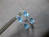 1.40CT DIAMOND & AAA BLUE TOPAZ 14K WHITE GOLD OVAL & ROUND HOOP EARRINGS #27919
