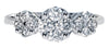 ESTATE .66CT DIAMOND 18K WHITE GOLD FLOWER CLUSTER PAST PRESENT FUTURE LOVE RING