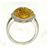 LARGE 1.95CT WHITE PINK & FANCY YELLOW DIAMOND 18KT 2 TONE GOLD TEAR DROP RING