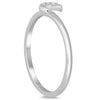 ESTATE .03CT DIAMOND 14KT WHITE GOLD CLASSIC THREE STONE CRESCENT MOON FUN RING
