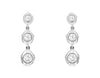 .35CT DIAMOND 14KT WHITE GOLD PAST PRESENT FUTURE HAMMER LOOK HANGING EARRINGS