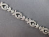 WIDE 2.56CT DIAMOND 14KT WHITE GOLD 3D MULTI LEAF TEAR DROP LOVE TENNIS BRACELET
