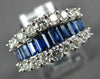 WIDE 2.44CT DIAMOND & AAA SAPPHIRE 18K WHITE GOLD 3D GRADUATING ANNIVERSARY RING