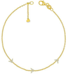 .29CT DIAMOND 14K YELLOW GOLD 3D ROUND & MARQUISE BY THE YARD BUTTERFLY BRACELET